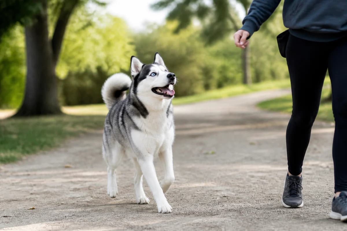 Husky de Sibérie observé pendant une sortie adaptée à son gabarit
