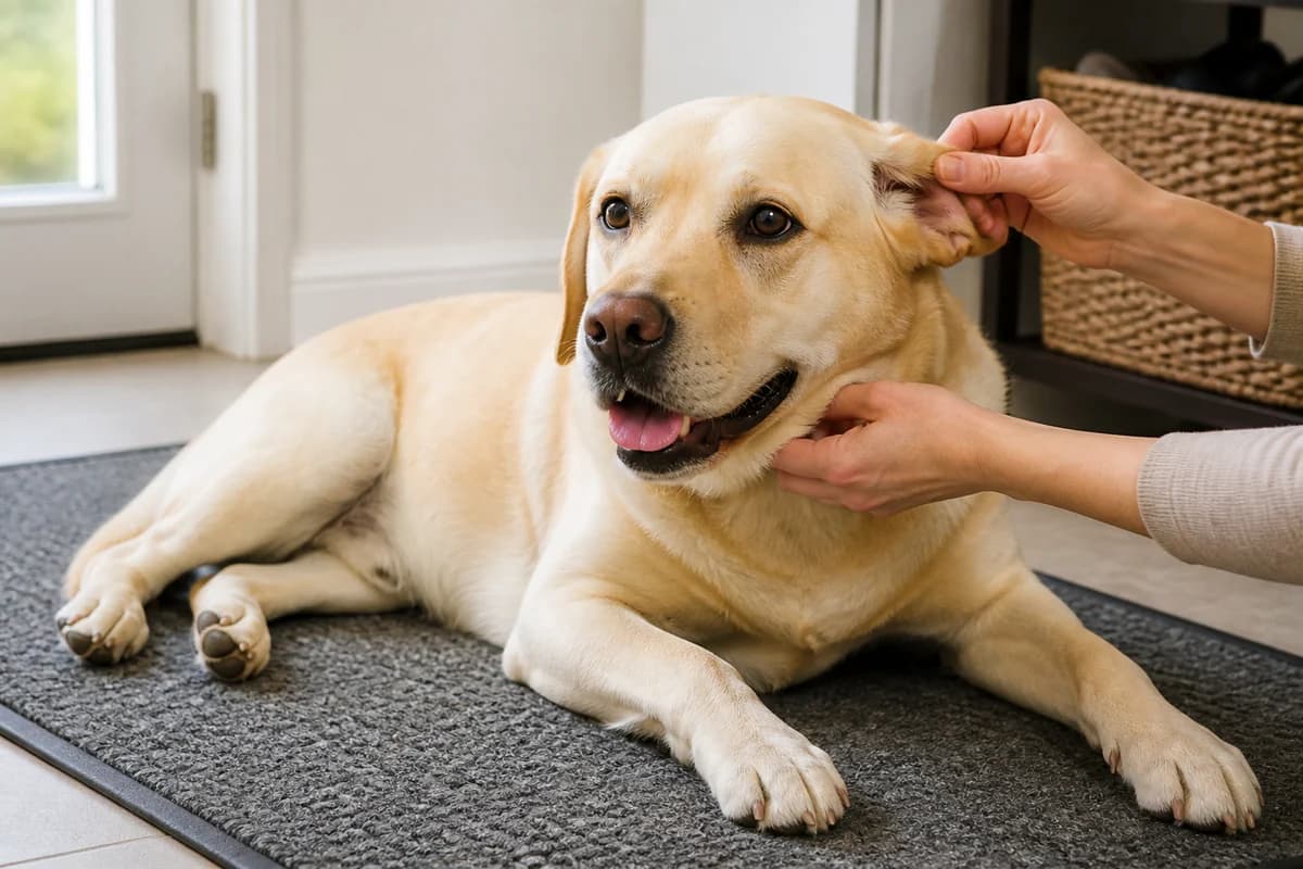 Portrait rapproché d’un labrador retriever pour illustrer le pelage et les soins courants