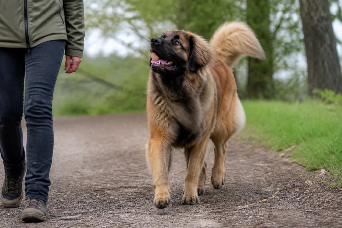 Leonberg observé pendant une sortie adaptée à son gabarit