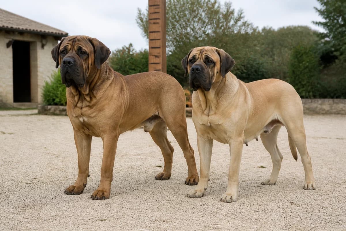 Mastiff adulte, vue de la silhouette et du gabarit
