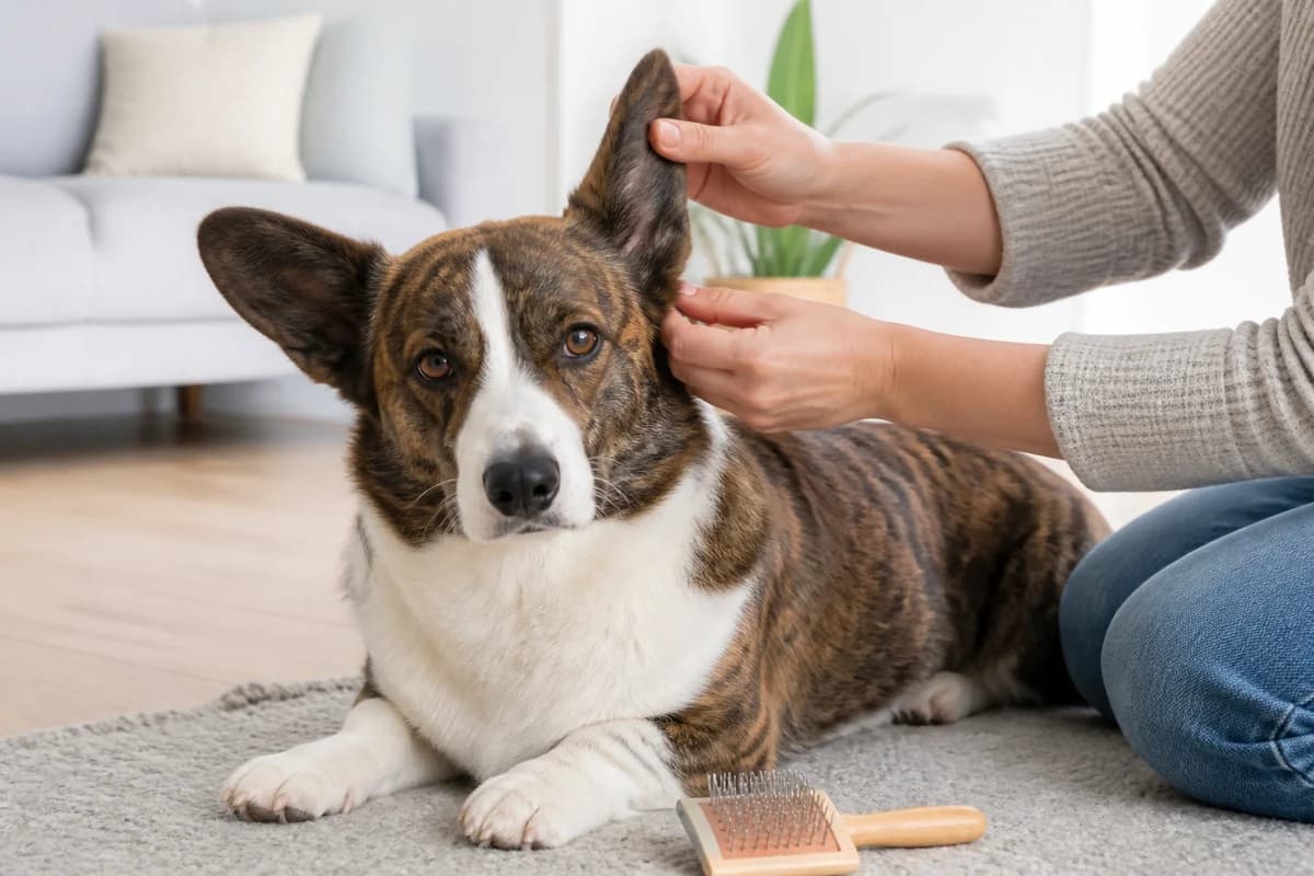 Portrait rapproché d’un welsh corgi cardigan pour illustrer le pelage et les soins courants