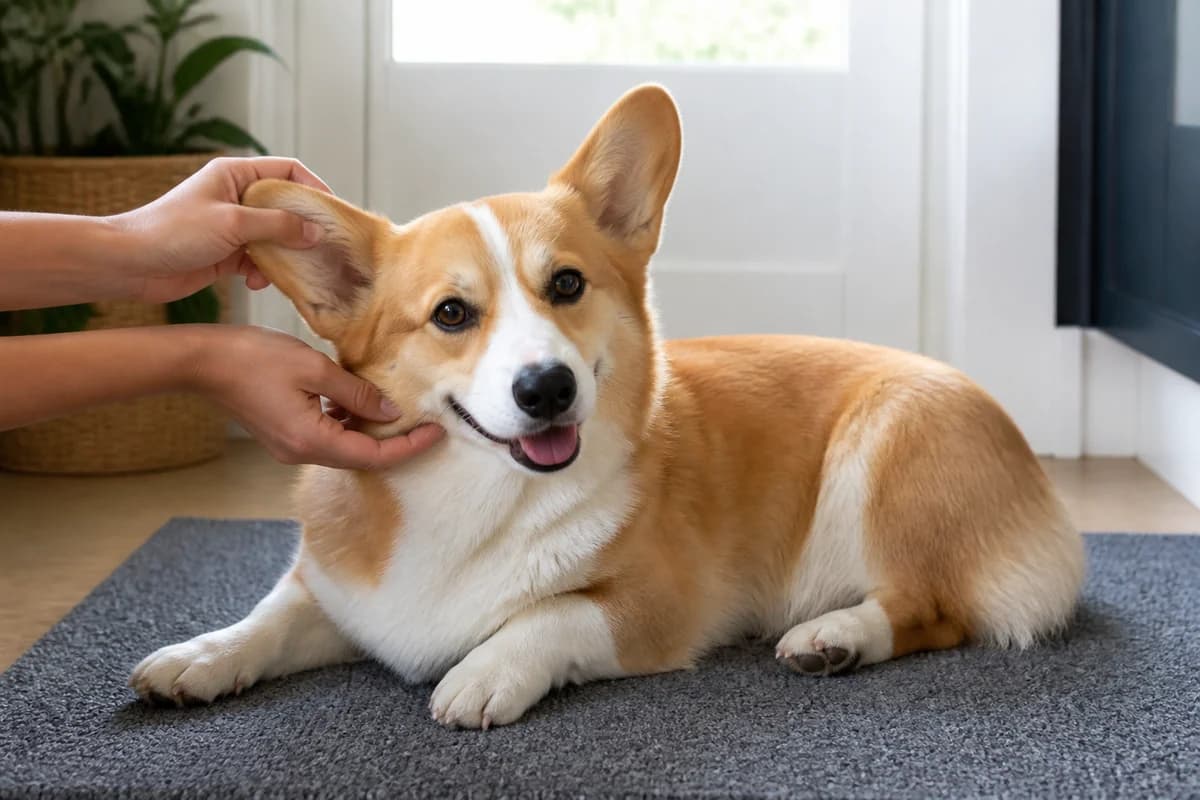 Portrait rapproché d’un welsh corgi pembroke pour illustrer le pelage et les soins courants