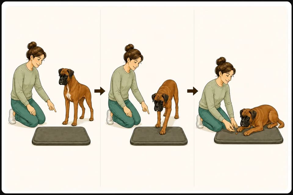 Illustration de l’exercice : Apprendre le « au panier » à son chien