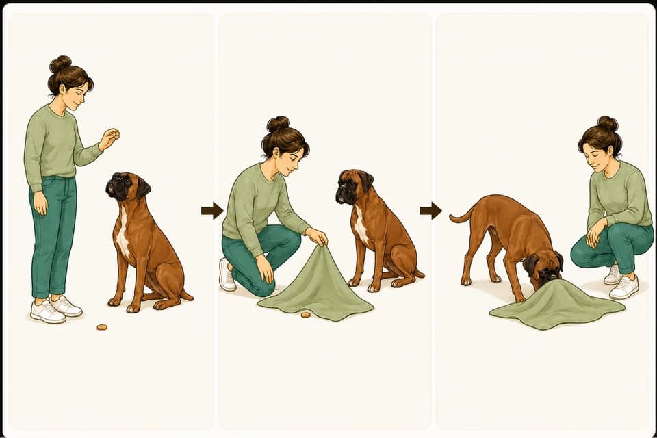 Illustration de l’exercice : La fouille au nez : occuper un chien en dix minutes