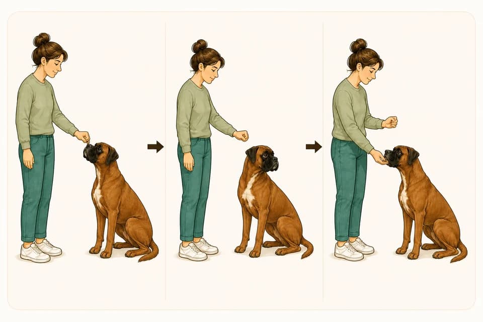 Illustration de l’exercice : Apprendre le « ne touche pas » à son chien