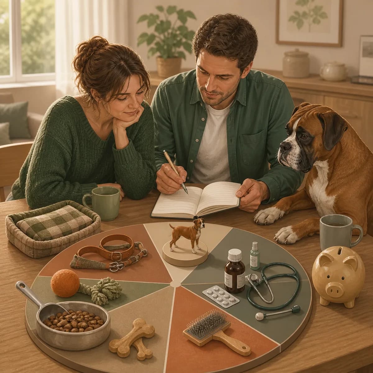 Illustration éditoriale originale créée pour l’article « Le coût réel d’un chien sur sa vie »