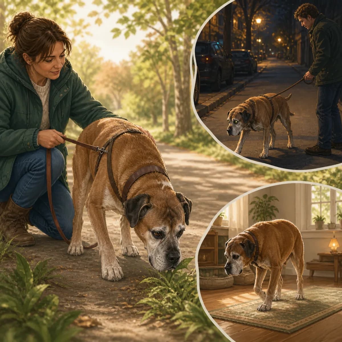 Illustration éditoriale originale créée pour l’article « Quand un chien âgé voit moins bien »
