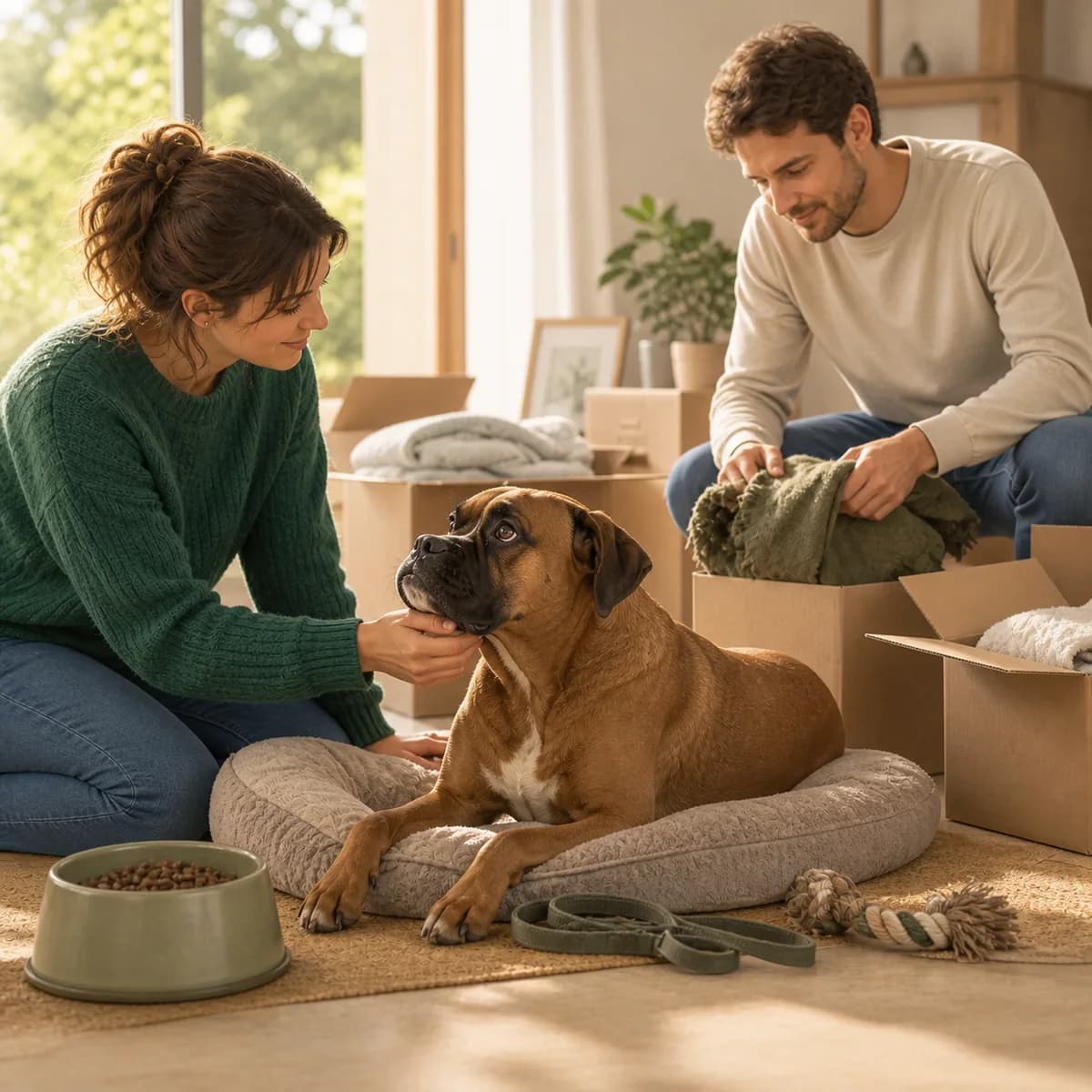 Illustration éditoriale originale créée pour l’article « Préparer un changement de vie pour son chien »