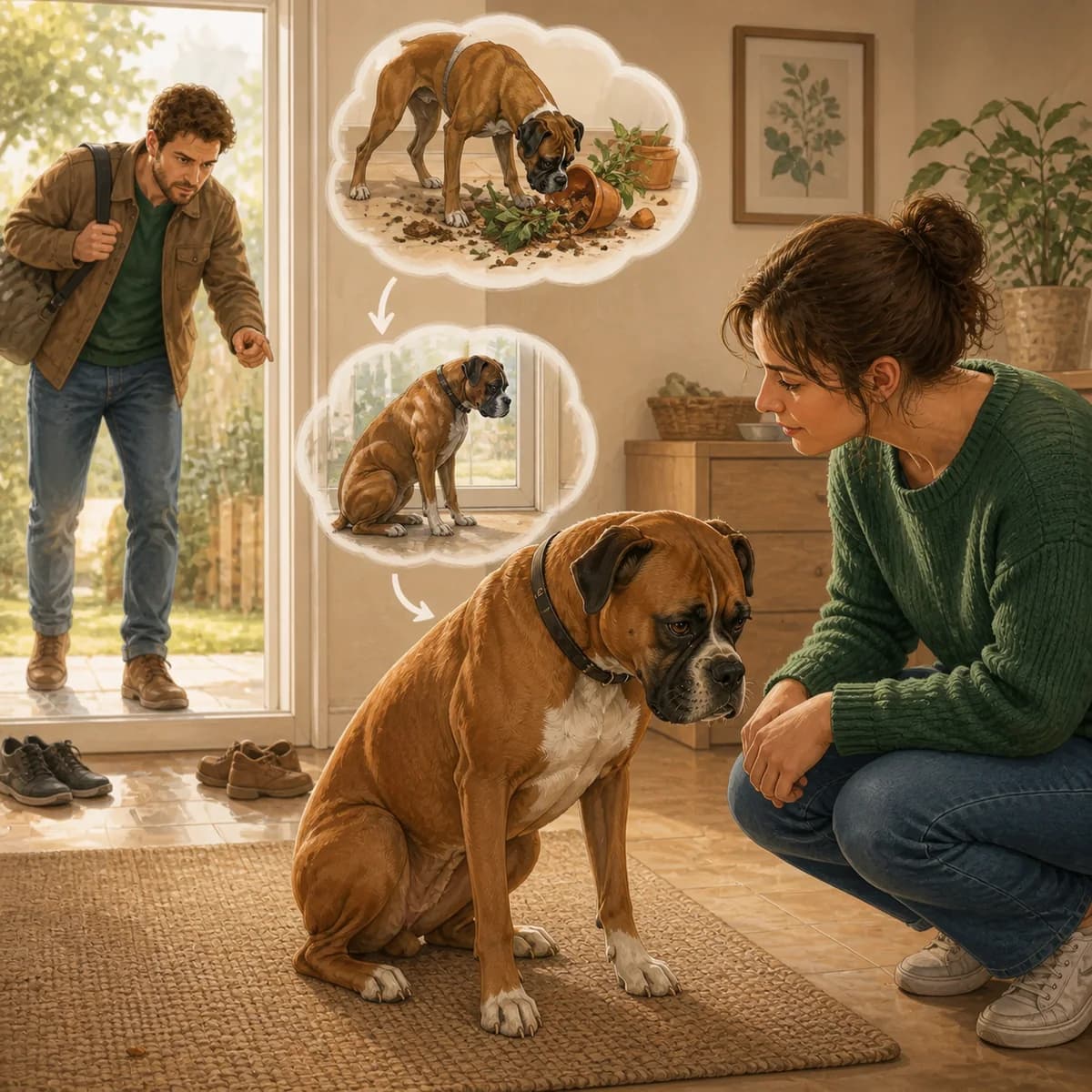 Illustration éditoriale originale créée pour l’article « Punir son chien : ce que cela produit réellement »