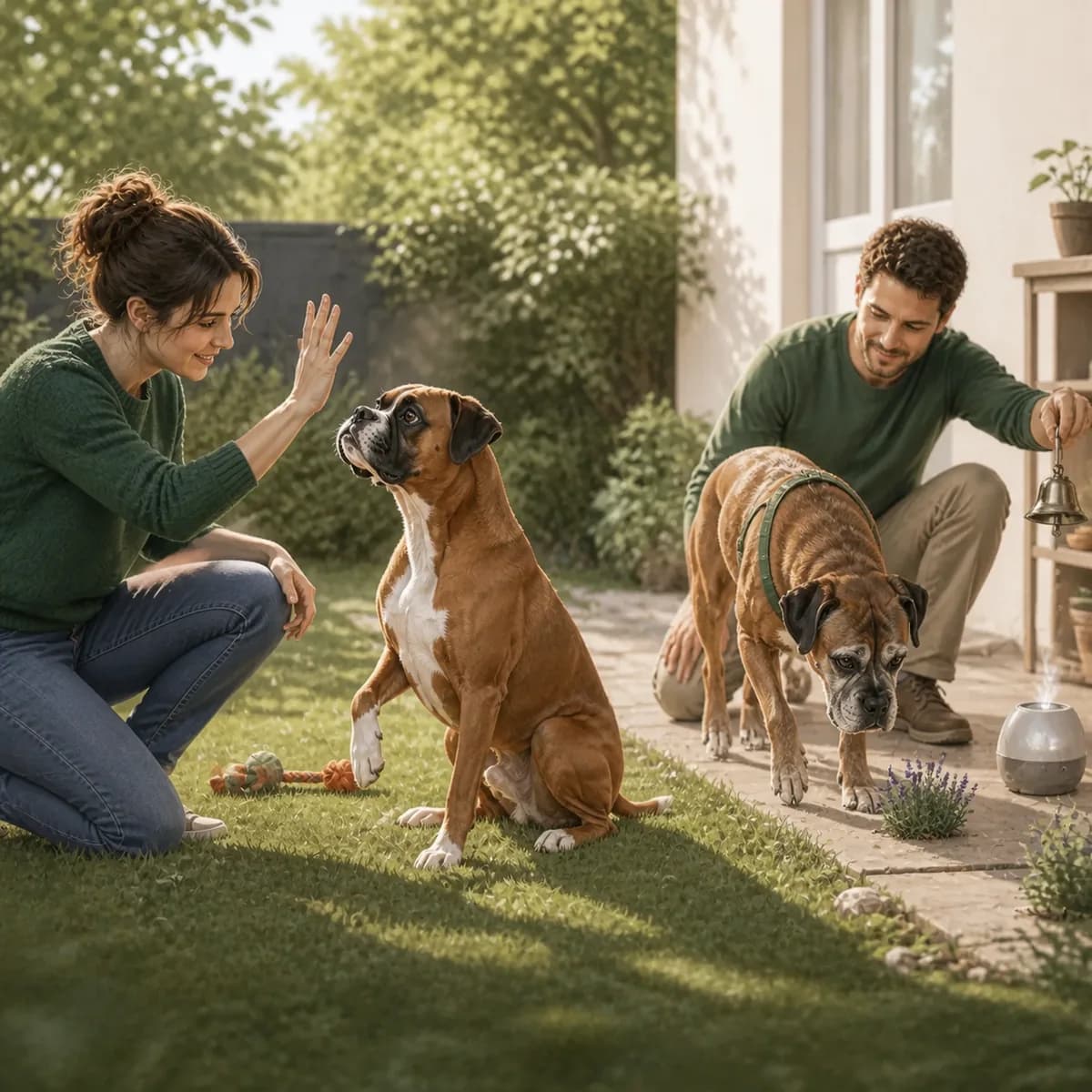 Illustration éditoriale originale créée pour l’article « Travailler avec un chien sourd ou aveugle »