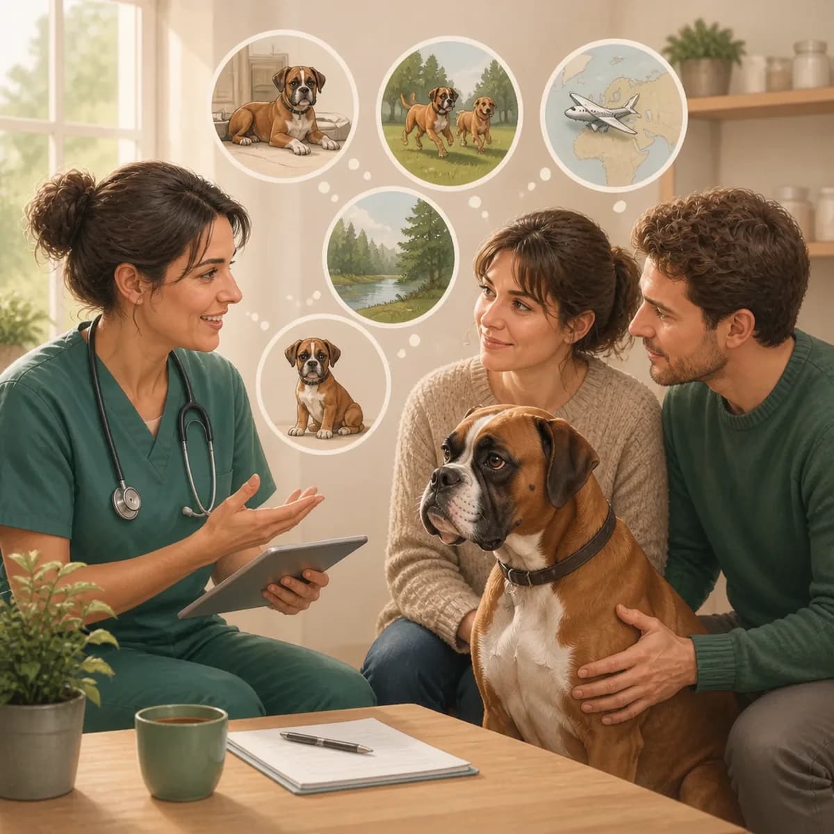 Illustration éditoriale originale créée pour l’article « Les vaccins du chien : contre quoi on protège »