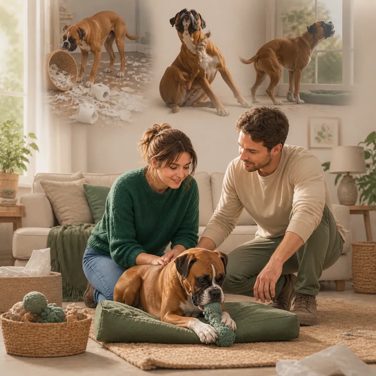Illustration éditoriale originale créée pour l’article « Reconnaître un chien qui s’ennuie »