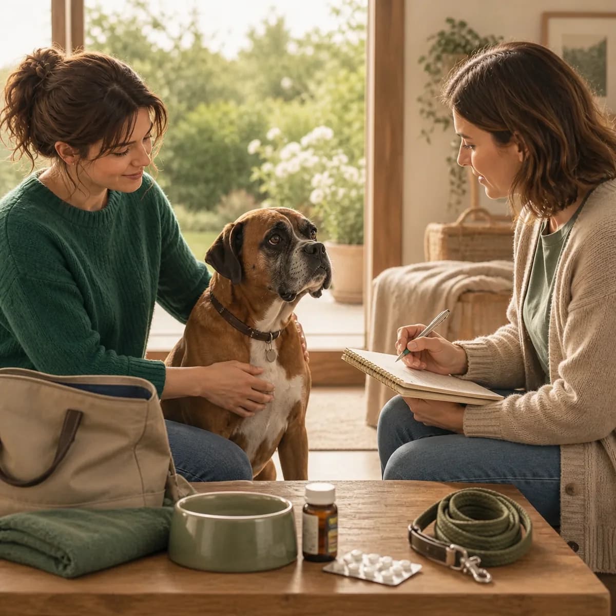 Illustration éditoriale originale créée pour l’article « Partir en vacances sans son chien »