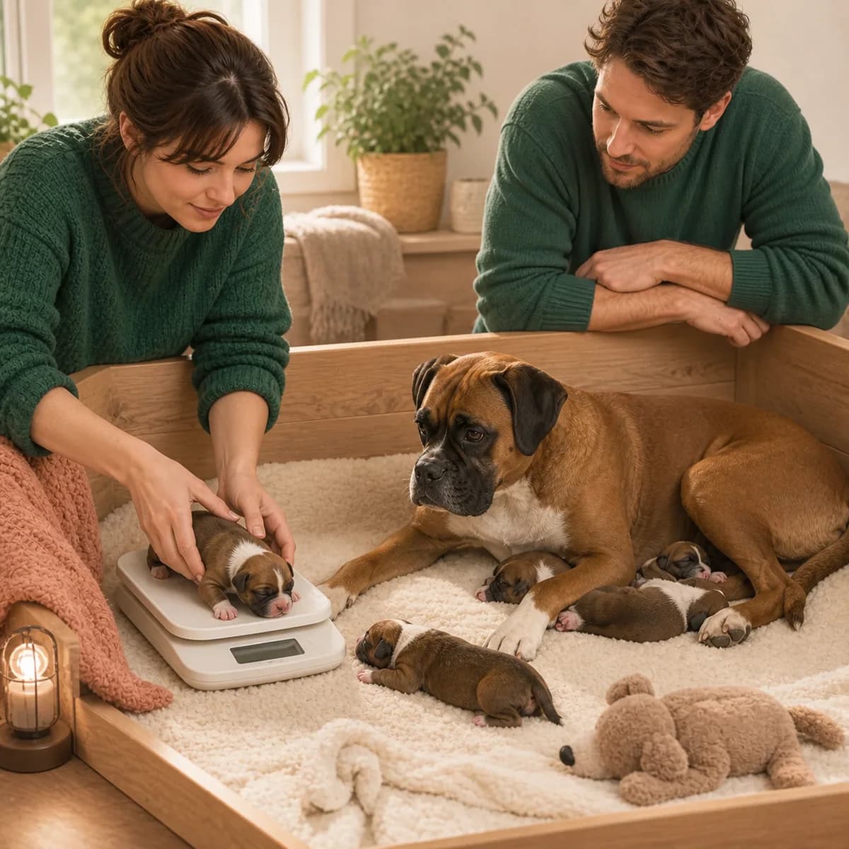 Illustration éditoriale originale créée pour l’article « Les premières semaines des chiots »
