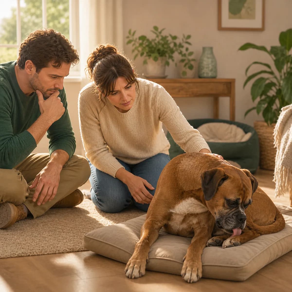 Illustration éditoriale originale créée pour l’article « Reconnaître la douleur chez un chien »