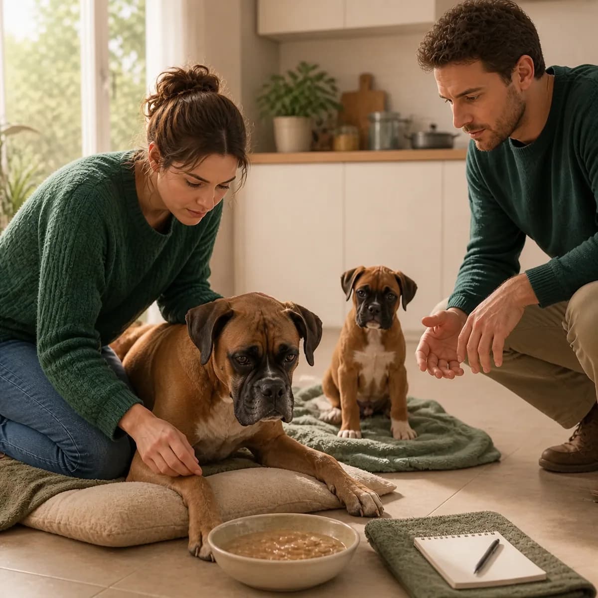Illustration éditoriale originale créée pour l’article « Mon chien a la diarrhée : que surveiller »