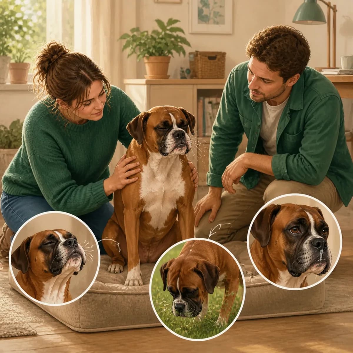 Illustration éditoriale originale créée pour l’article « Mon chien éternue »