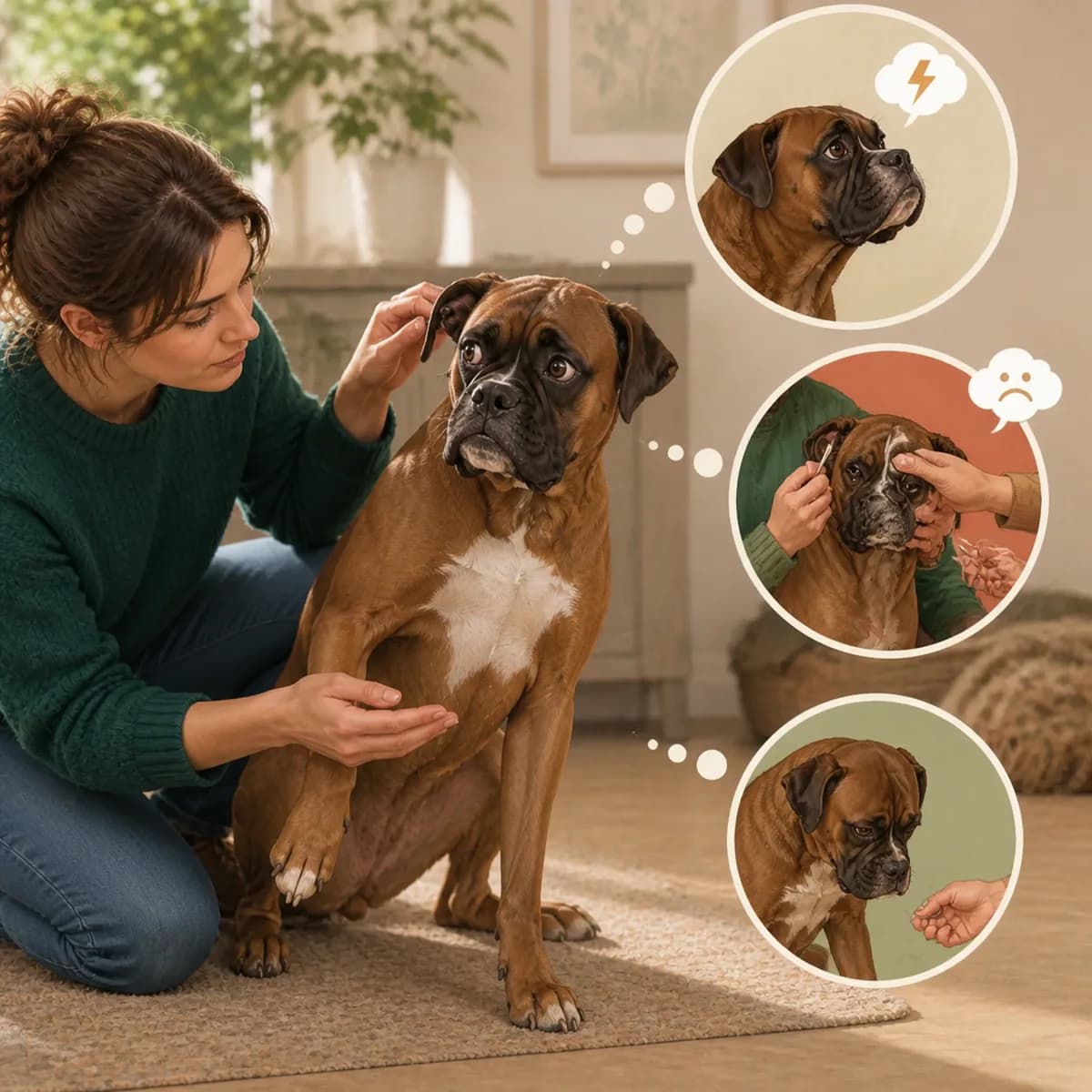 Illustration éditoriale originale créée pour l’article « Soigner un chien qui ne se laisse pas faire »