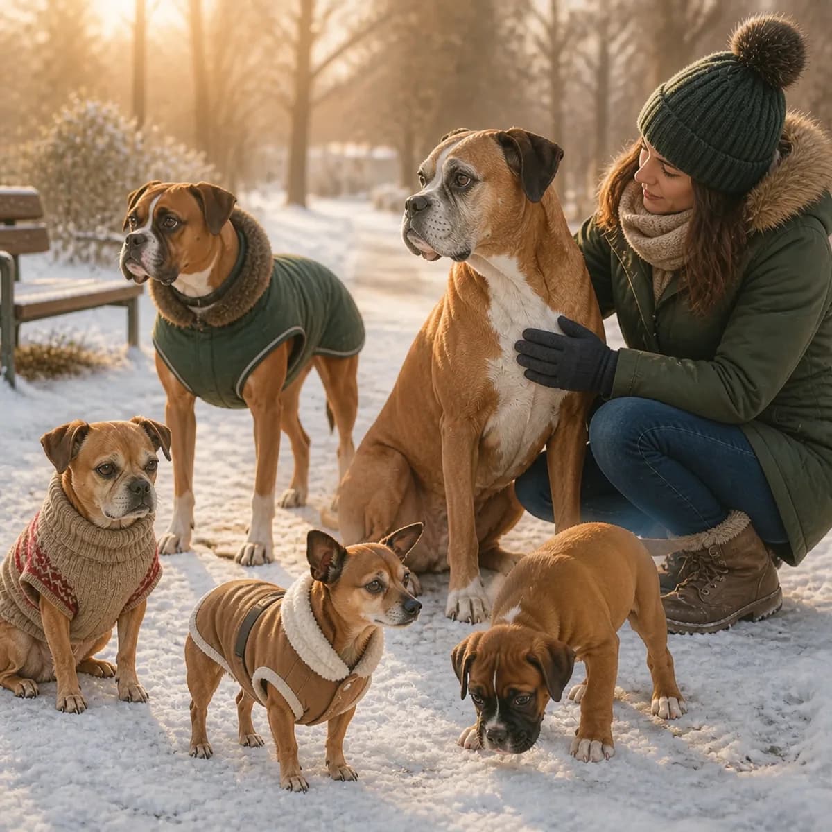 Illustration éditoriale originale créée pour l’article « Protéger son chien du froid »