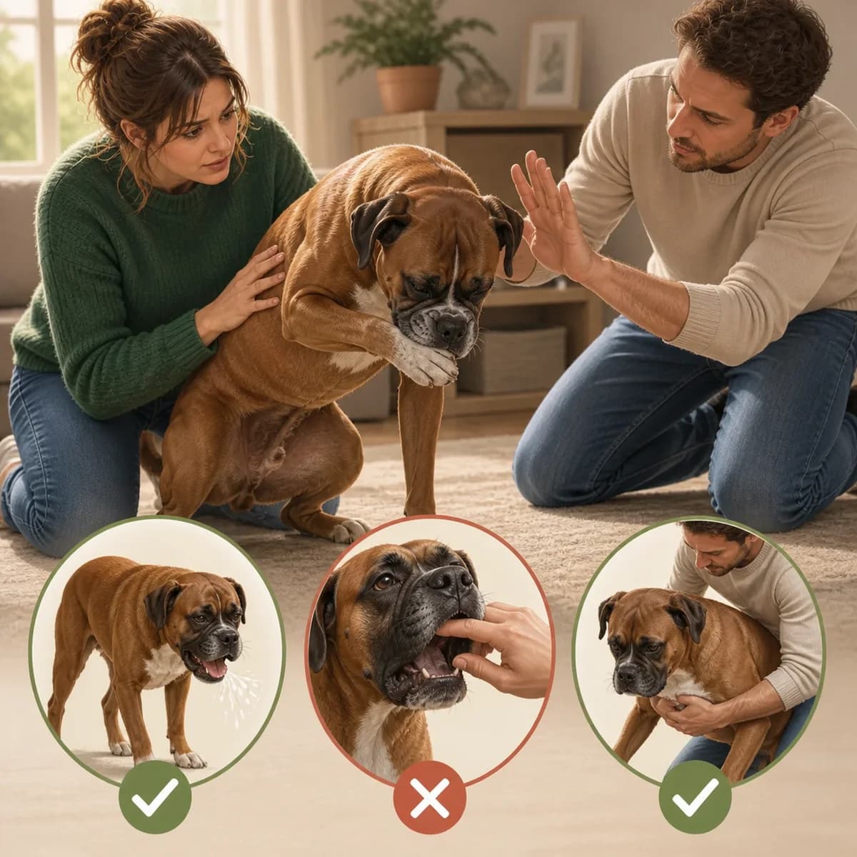 Illustration éditoriale originale créée pour l’article « Un chien qui s’étouffe : que faire »