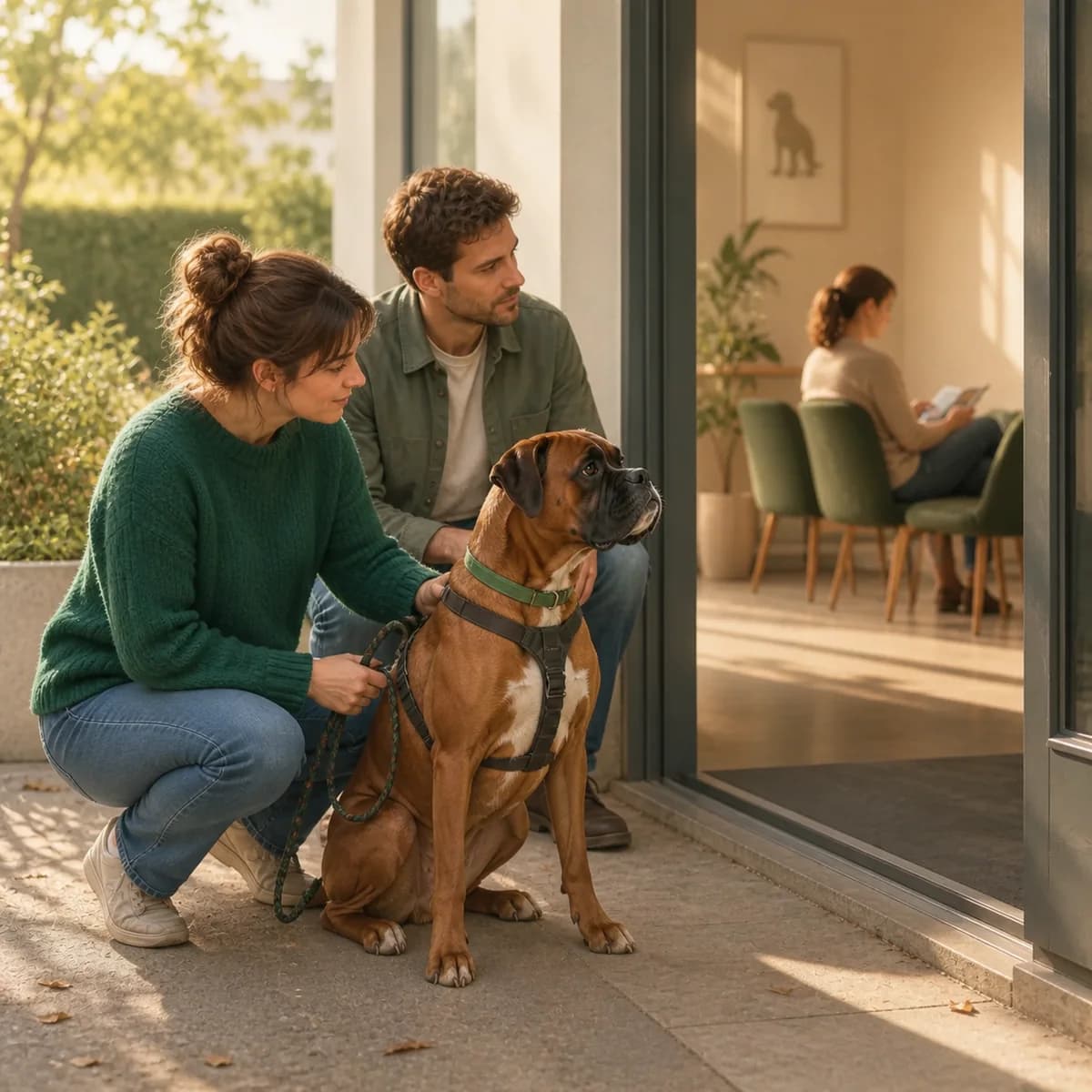 Illustration éditoriale originale créée pour l’article « Préparer la consultation d’un chien anxieux »