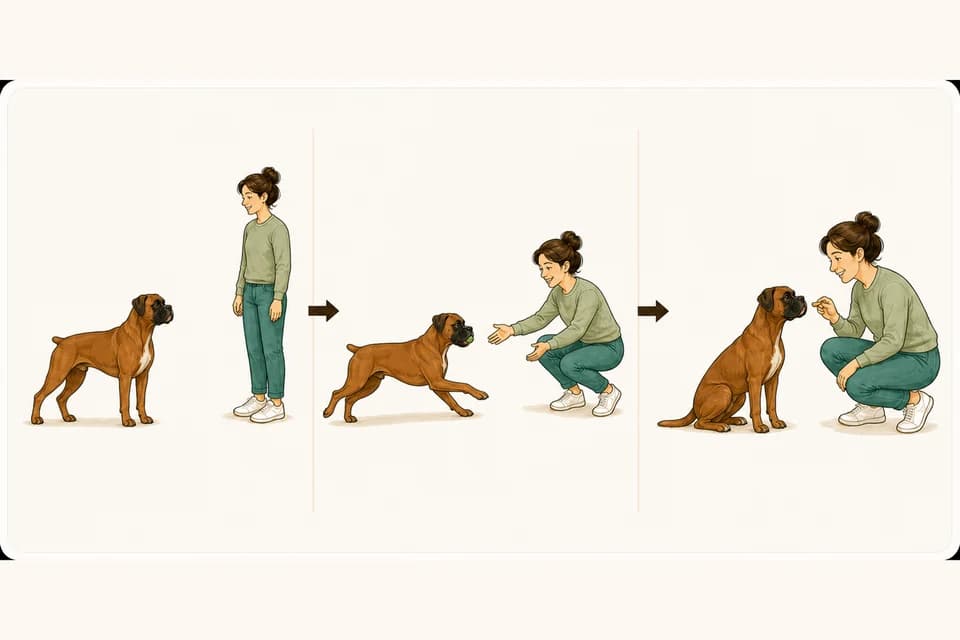 Illustration de l’exercice : Apprendre le rappel à son chien, étape par étape